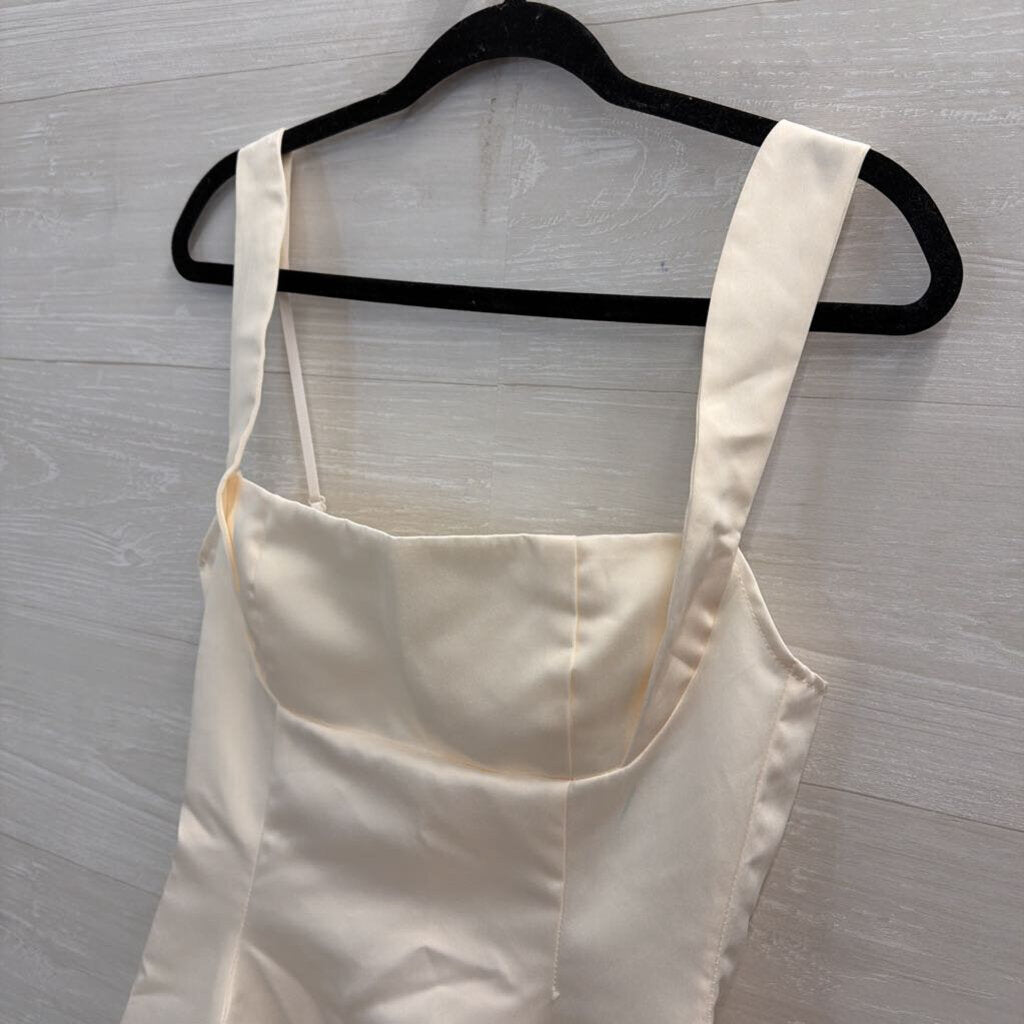 Cream Tie Back Mini Dress Medium