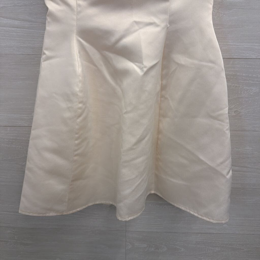Cream Tie Back Mini Dress Medium