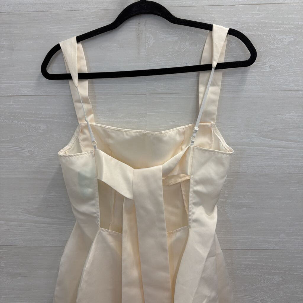Cream Tie Back Mini Dress Medium