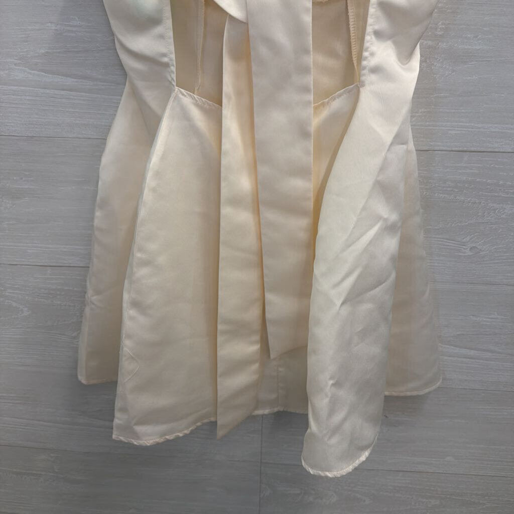 Cream Tie Back Mini Dress Medium