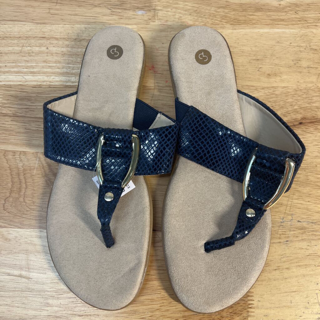 Dress Barn Navy Strap Sandals 10