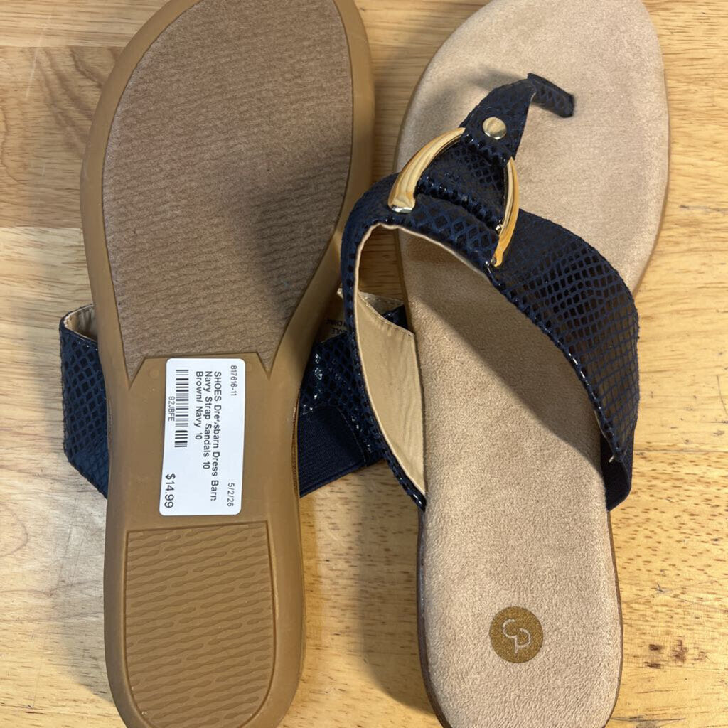 Dress Barn Navy Strap Sandals 10