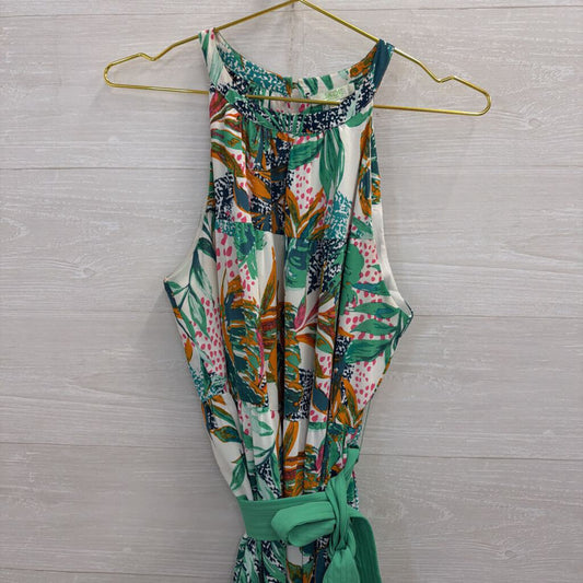 Green Palm Print Maxi Dress Medium