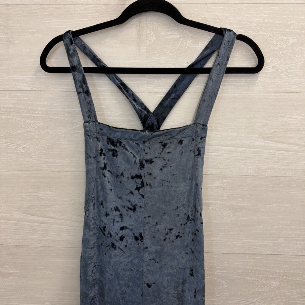 Urban Outfitters Blue Crushed Velvet Jumpsuit Medium