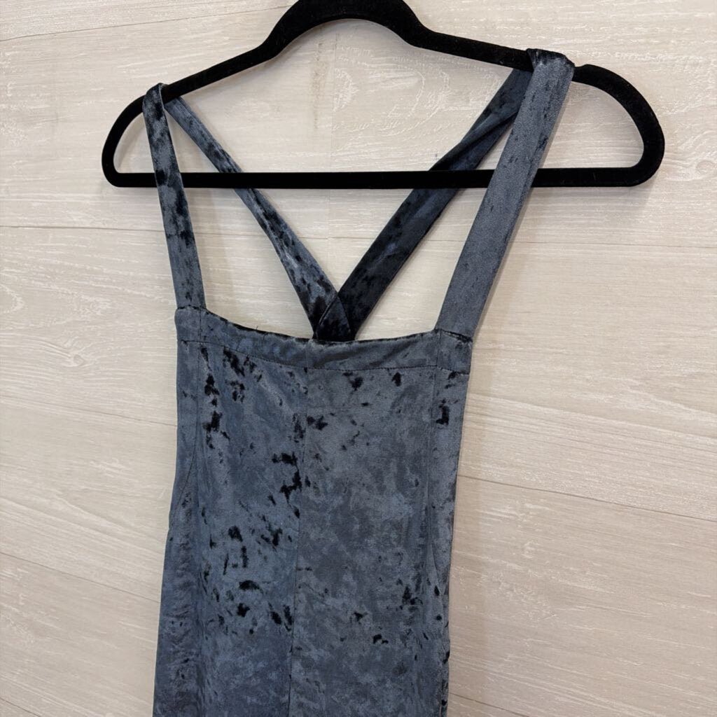 Urban Outfitters Blue Crushed Velvet Jumpsuit Medium