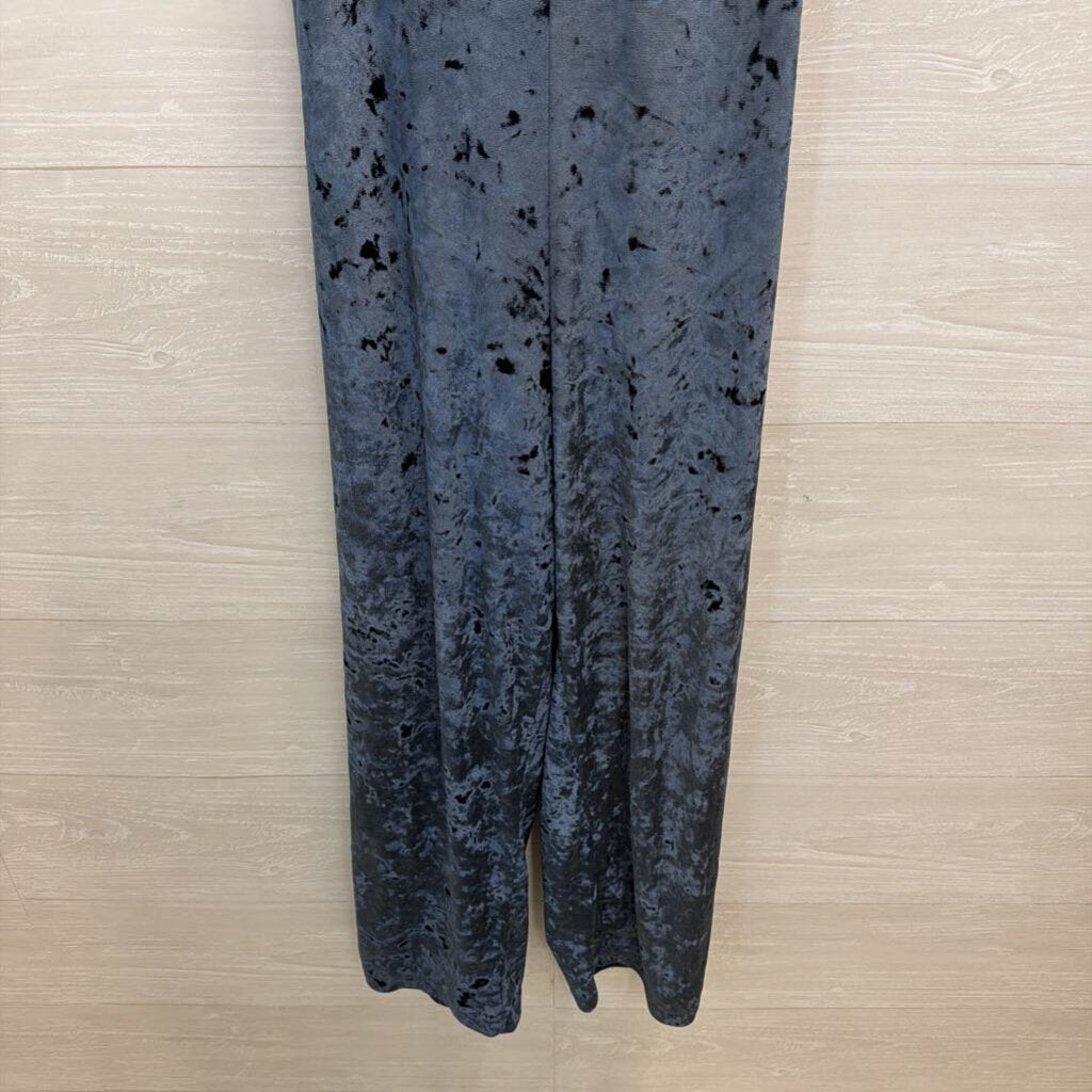 Urban Outfitters Blue Crushed Velvet Jumpsuit Medium