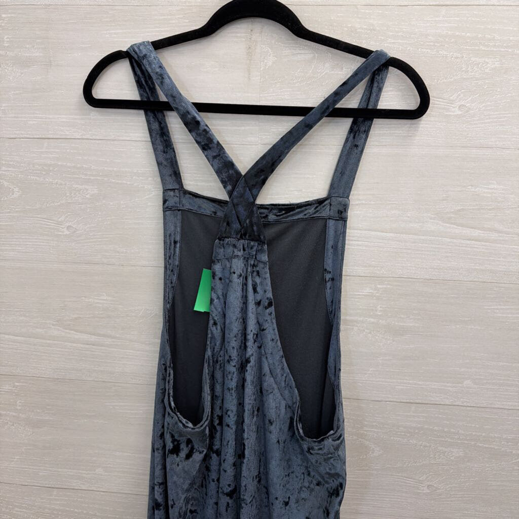 Urban Outfitters Blue Crushed Velvet Jumpsuit Medium