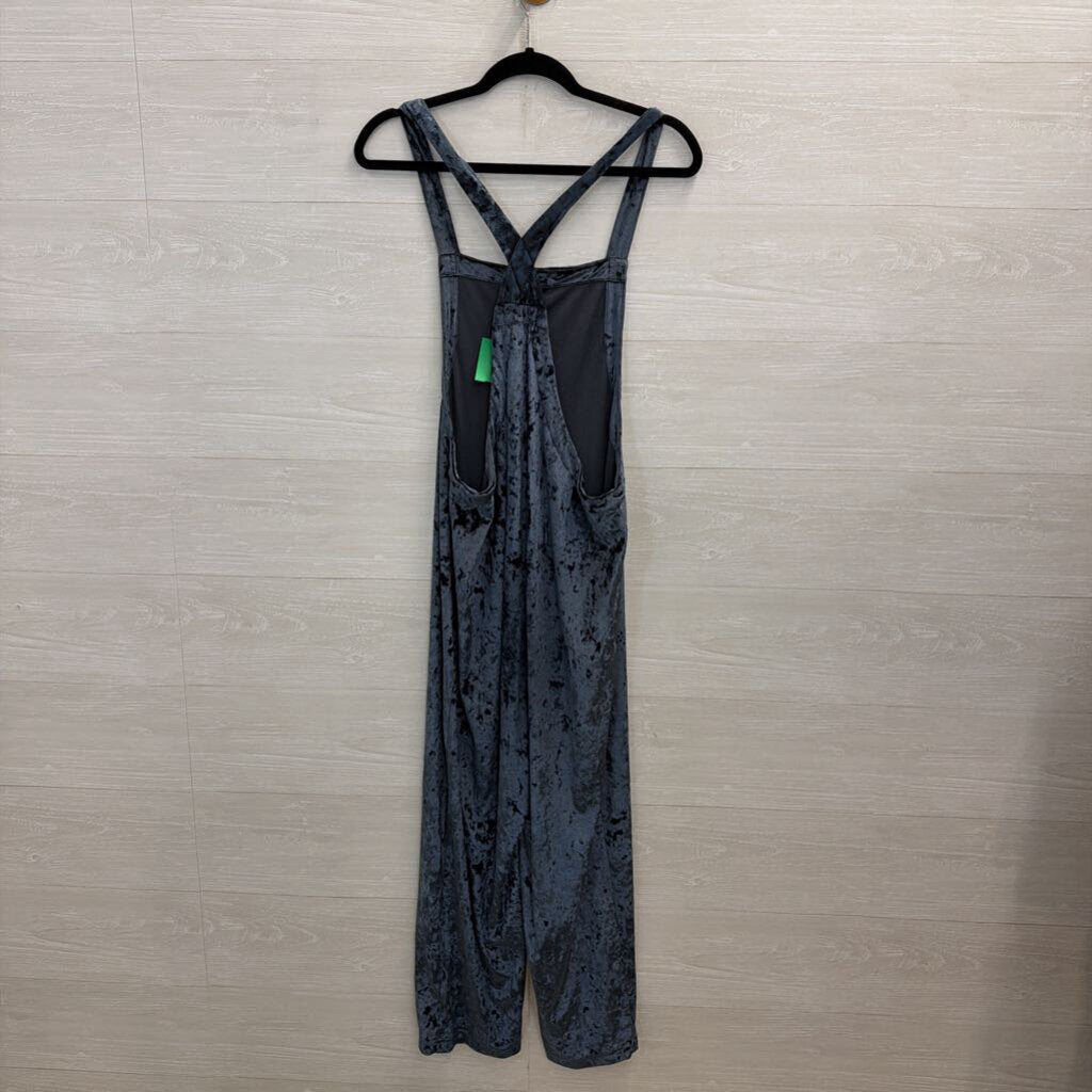 Urban Outfitters Blue Crushed Velvet Jumpsuit Medium