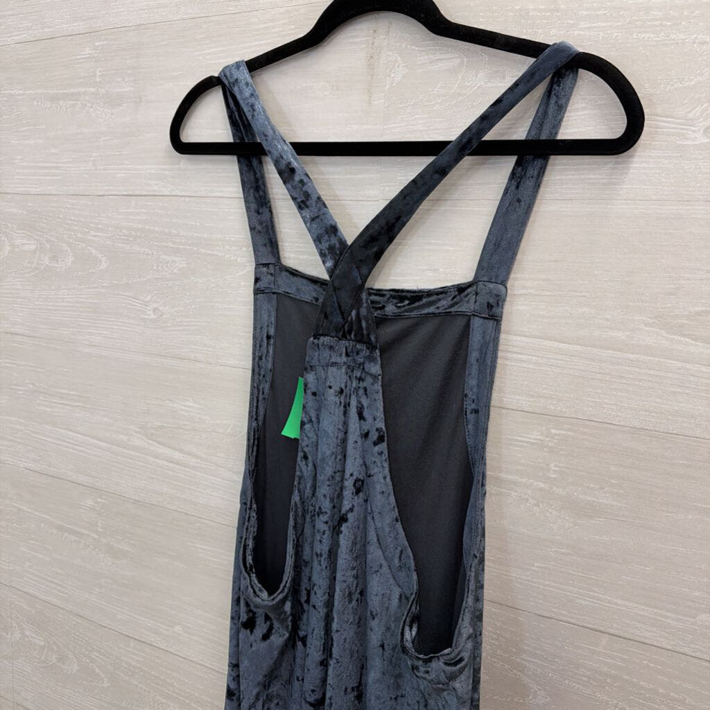 Urban Outfitters Blue Crushed Velvet Jumpsuit Medium