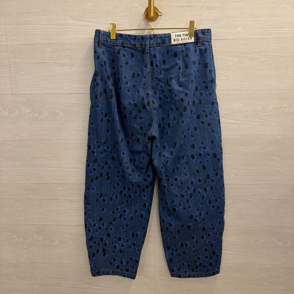 The Tiny Big Sister Printed Denim Barrel Jeans 40