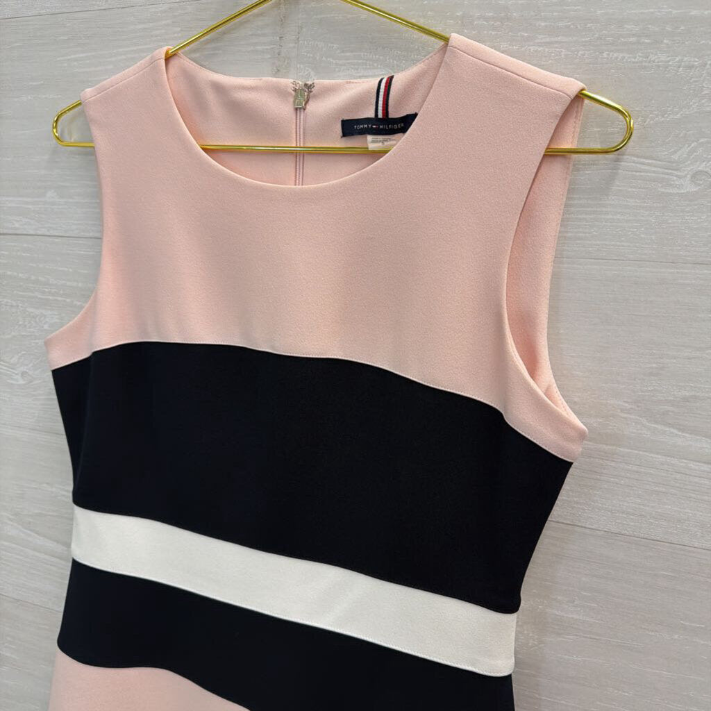 Tommy Hilfiger Pink/ Navy/ White Striped Sleeveless Dress 6