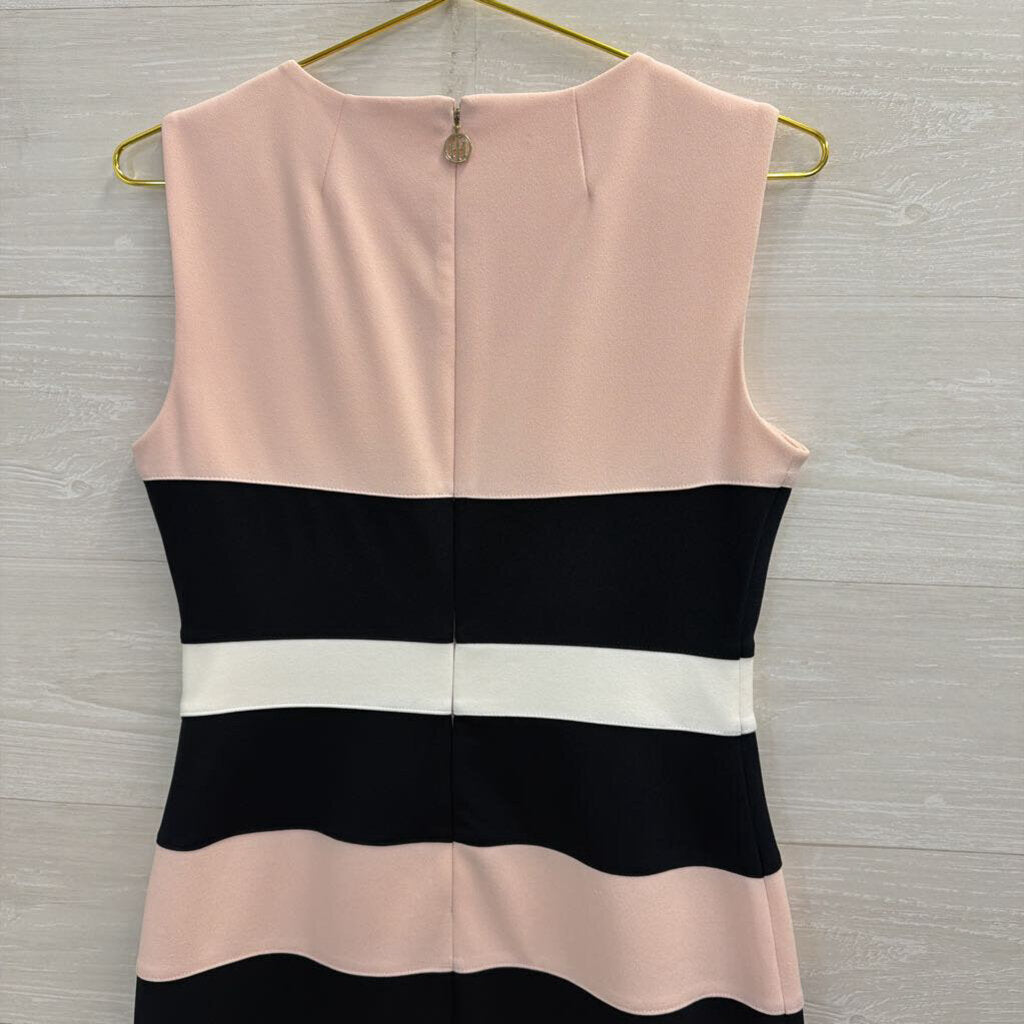 Tommy Hilfiger Pink/ Navy/ White Striped Sleeveless Dress 6