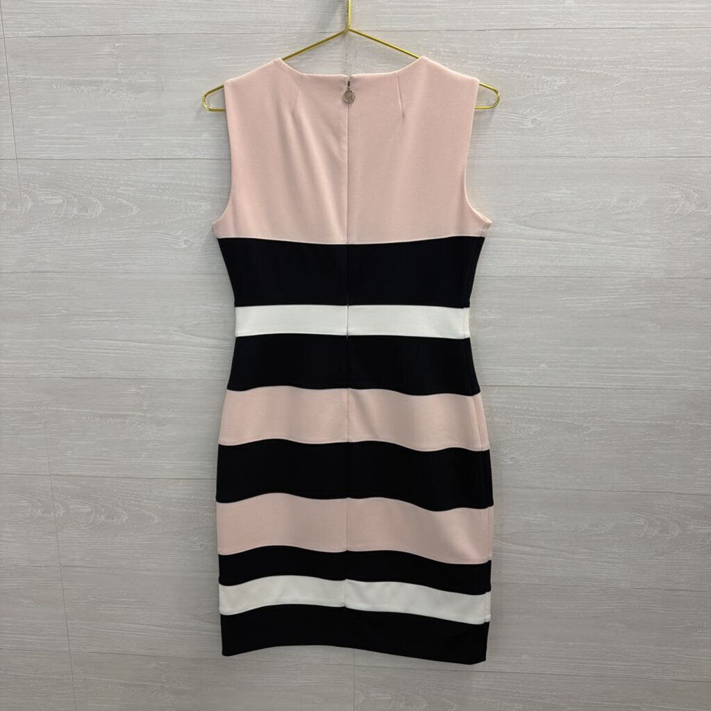 Tommy Hilfiger Pink/ Navy/ White Striped Sleeveless Dress 6