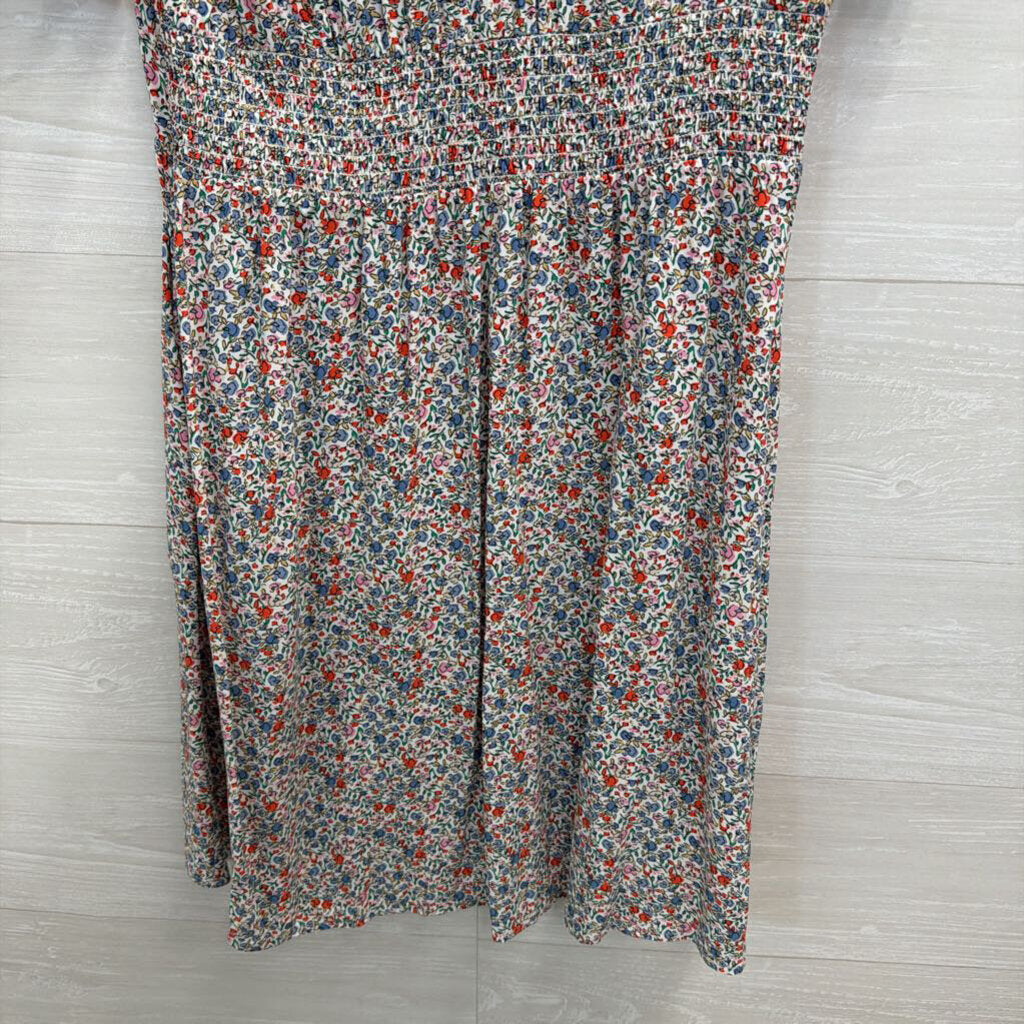 Loft White/ Multi Print Short Sleeve Dress 4
