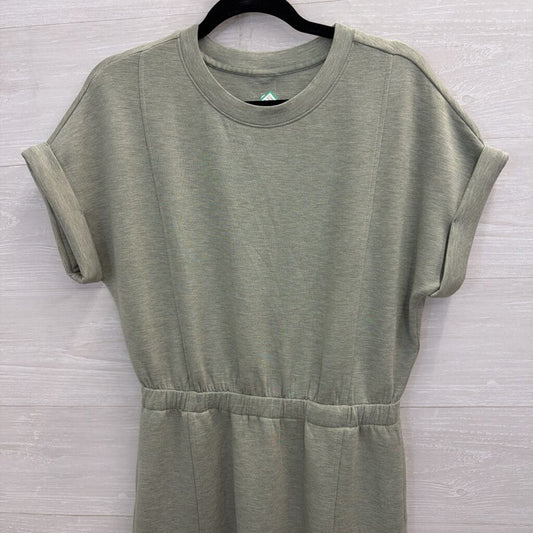 Lou and Grey Green Soft Short Sleeve Cinch Waist Dress Small