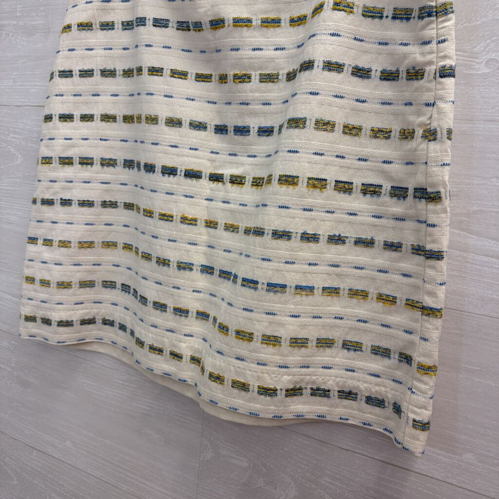 Loft White/ Blue Print Skirt 12