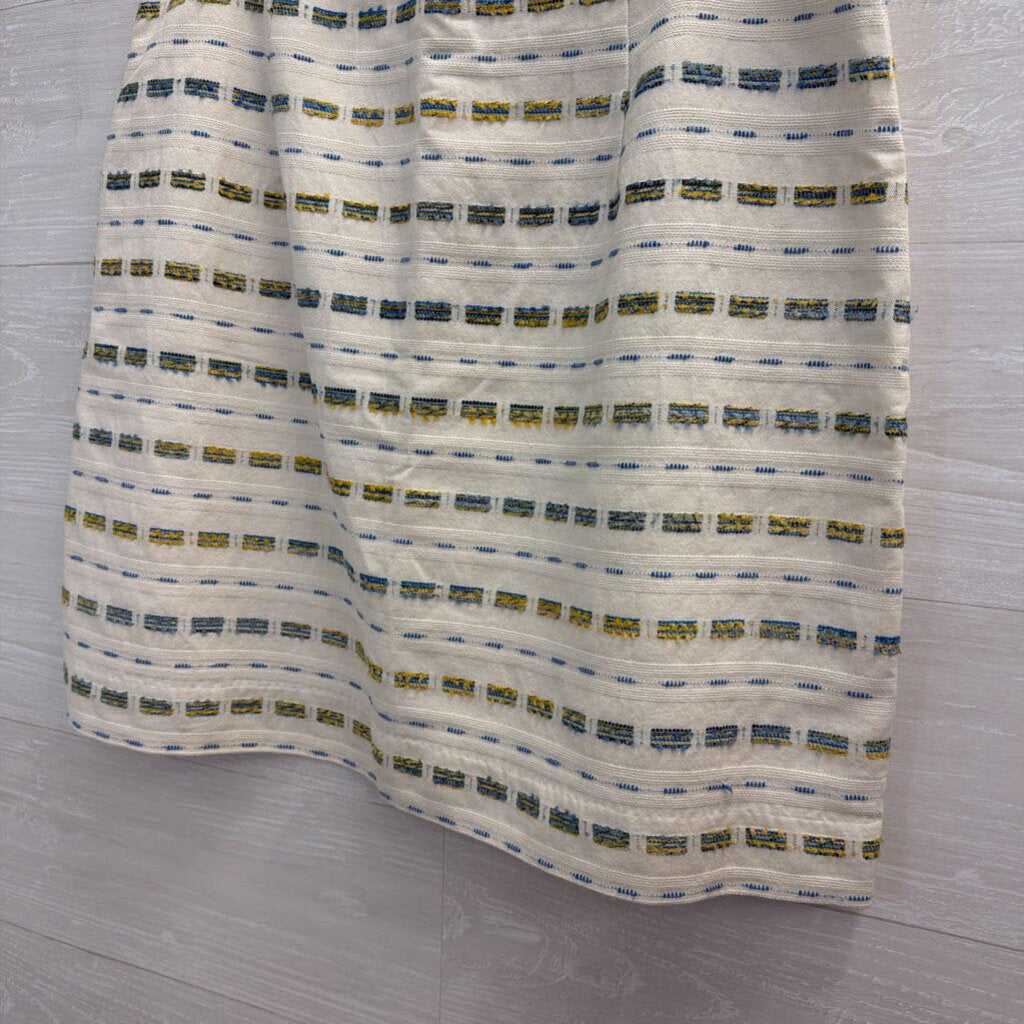 Loft White/ Blue Print Skirt 12