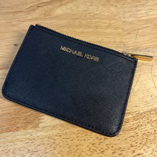 Michael Kors Black Saffiano Leather Keychain Wallet