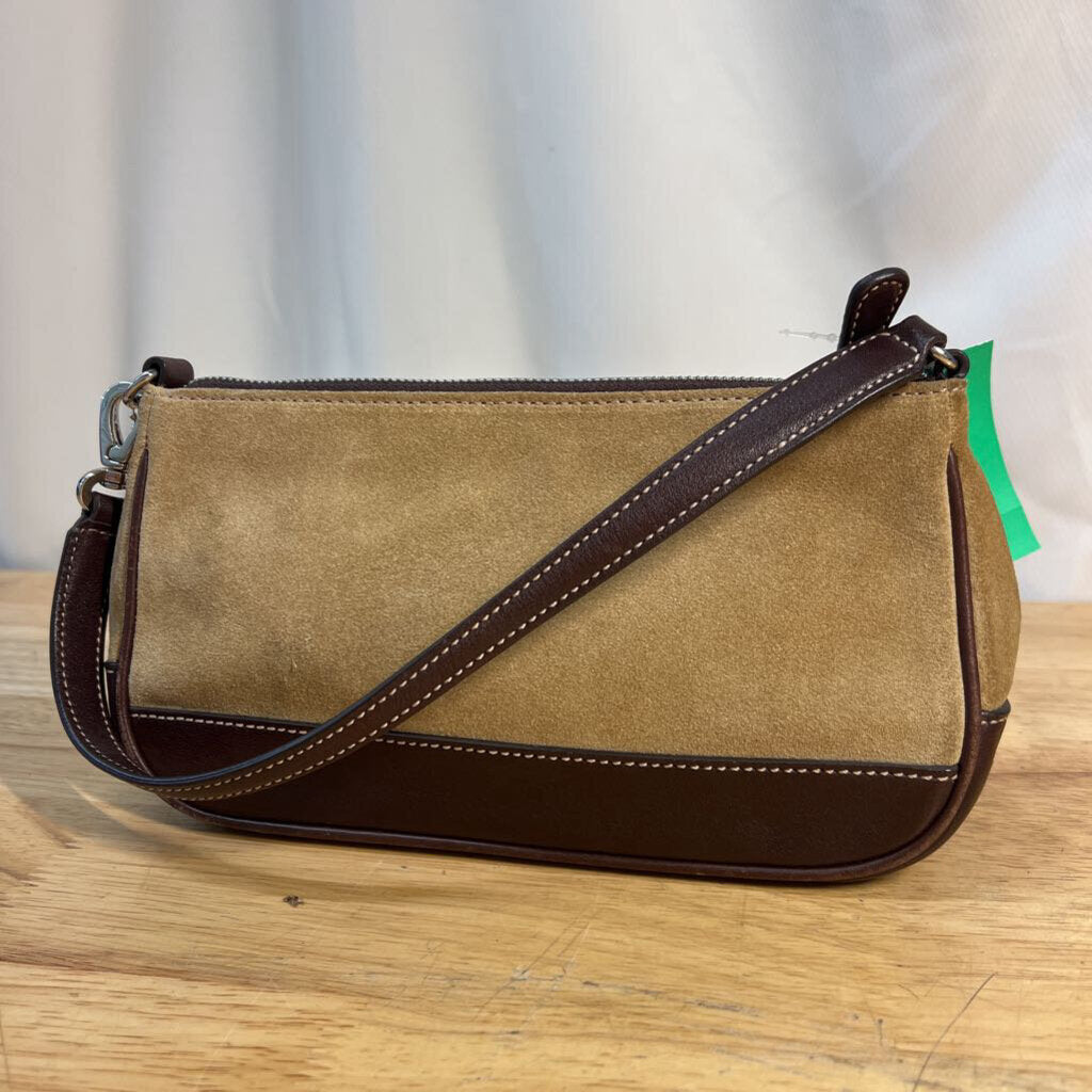 Vintage Coach Brown Suede/ Leather Hampton Demi Mini Shoulder Purse