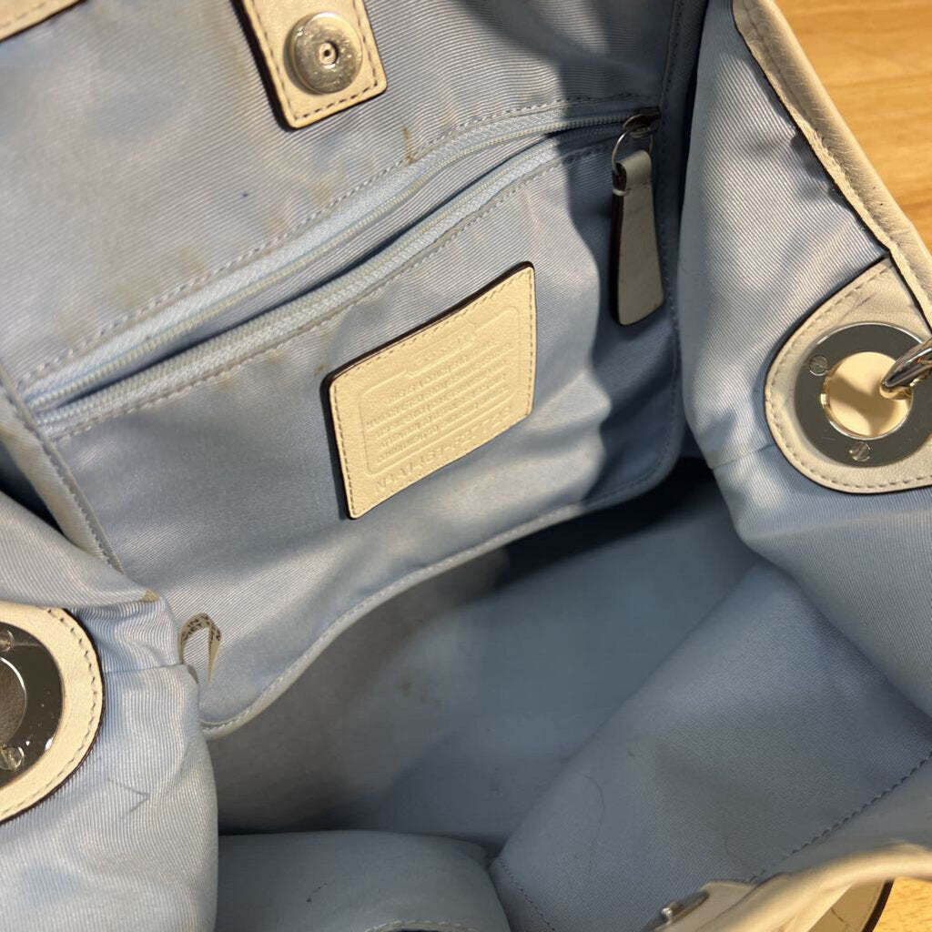 Coach White Leather Hadley Purse