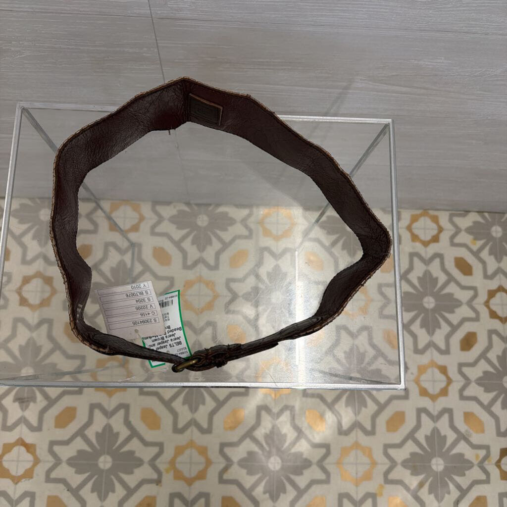 Jasper and Jeera Brown Beaded Belt Medium