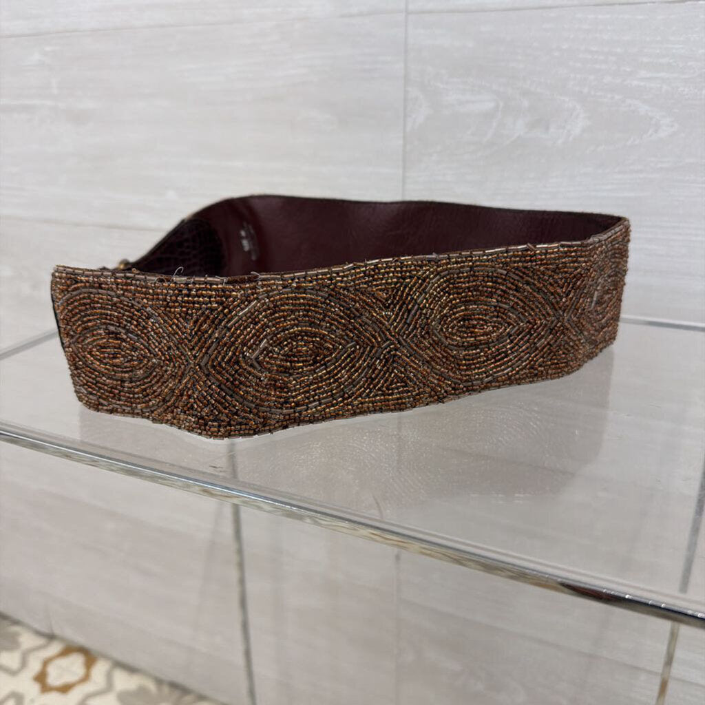 Jasper and Jeera Brown Beaded Belt Medium
