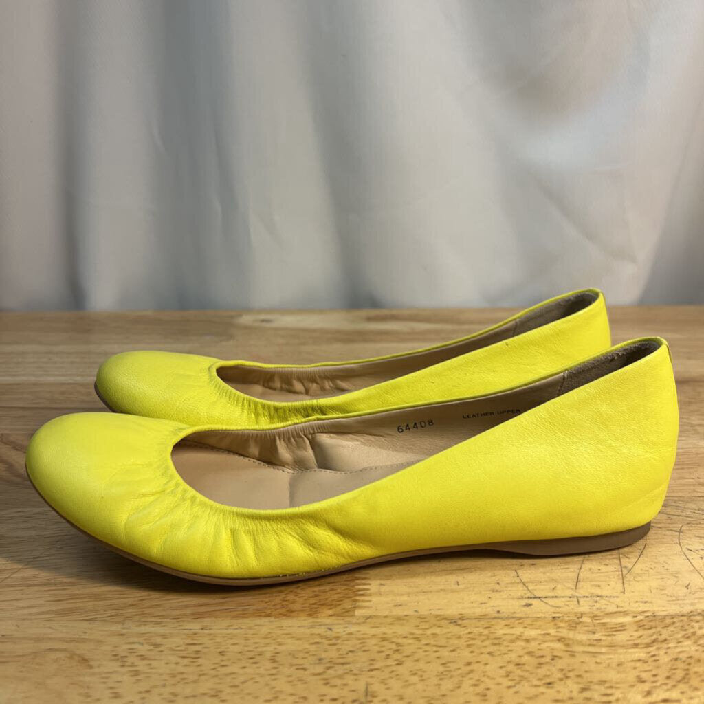 J Crew Yellow Leather Cece Ballet Flats 8.5