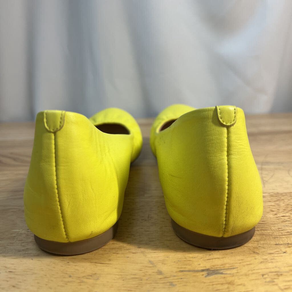 J Crew Yellow Leather Cece Ballet Flats 8.5