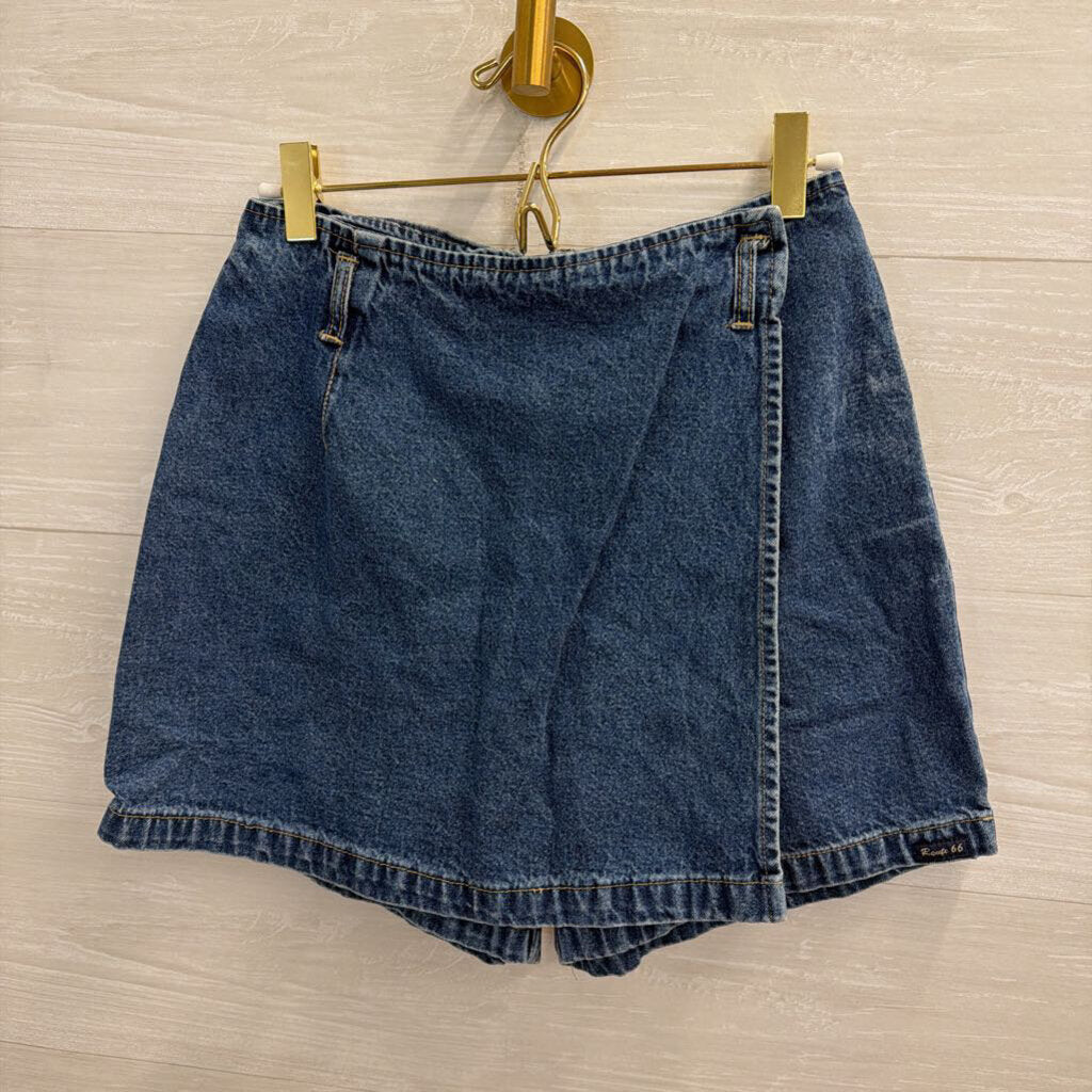 Vintage Route 66 Denim Wrap Skort 7/8