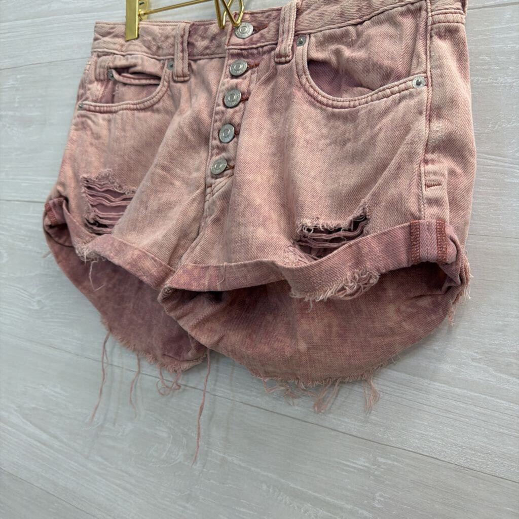 We The Free pink Distressed Denim Shorts 27