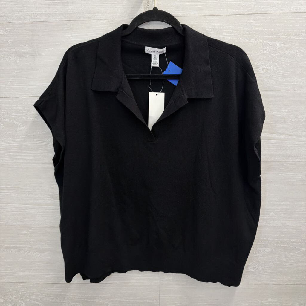 Calvin Klein Black Short Sleeve Top Large