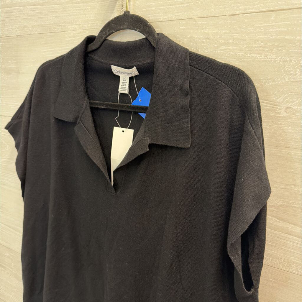 Calvin Klein Black Short Sleeve Top Large