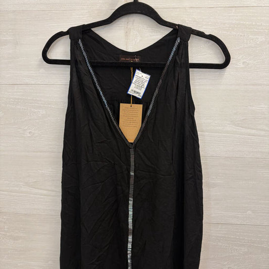 Uma and Leopold Black Beaded Detail Sleeveless Shift Dress Large