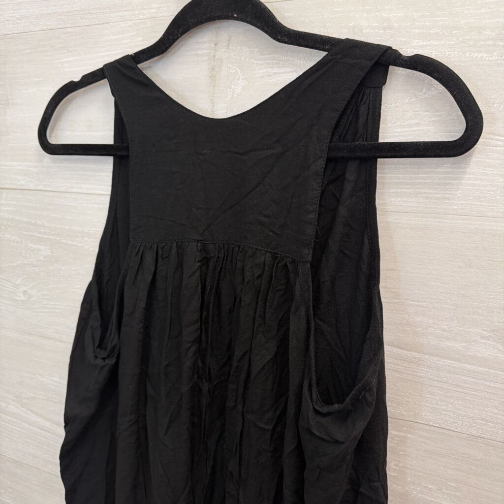 Uma and Leopold Black Beaded Detail Sleeveless Shift Dress Large