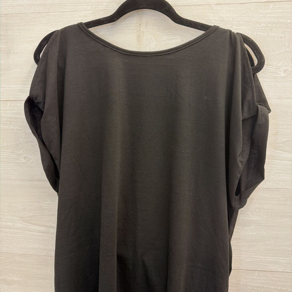 Soly Hux Black Short Sleeve Open Back Top Large