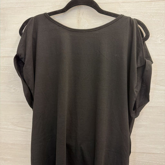 Soly Hux Black Short Sleeve Open Back Top Large
