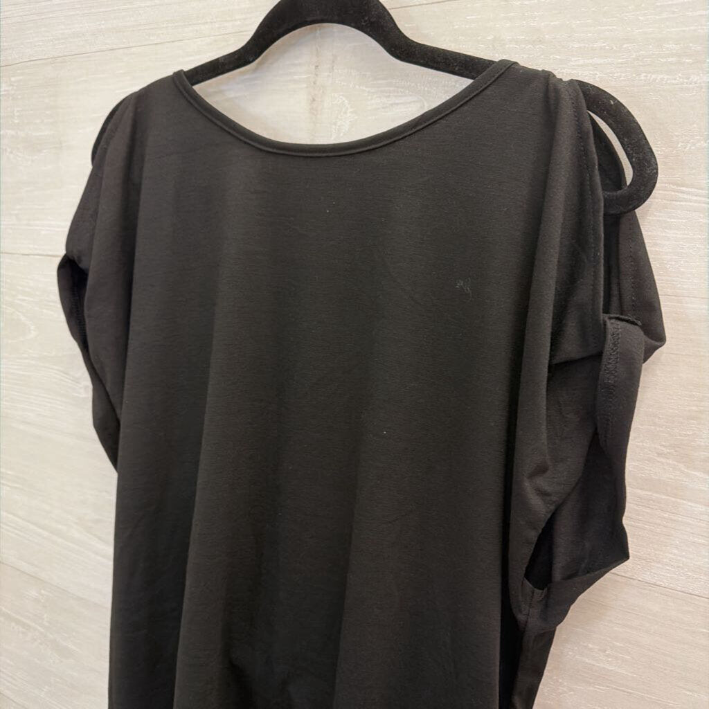Soly Hux Black Short Sleeve Open Back Top Large