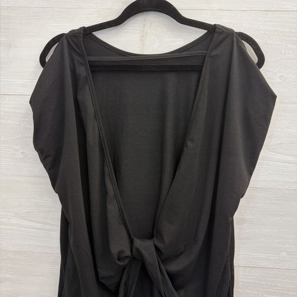 Soly Hux Black Short Sleeve Open Back Top Large