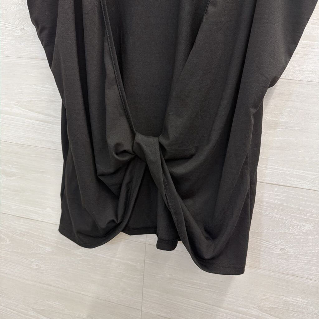 Soly Hux Black Short Sleeve Open Back Top Large