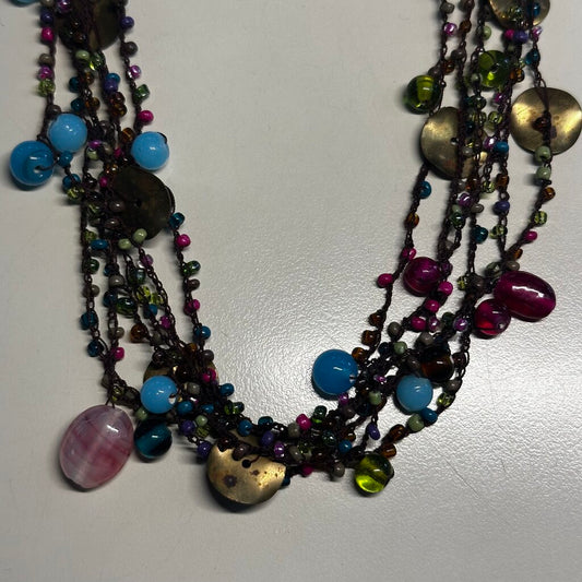 Multi Color Stone Layered Necklace