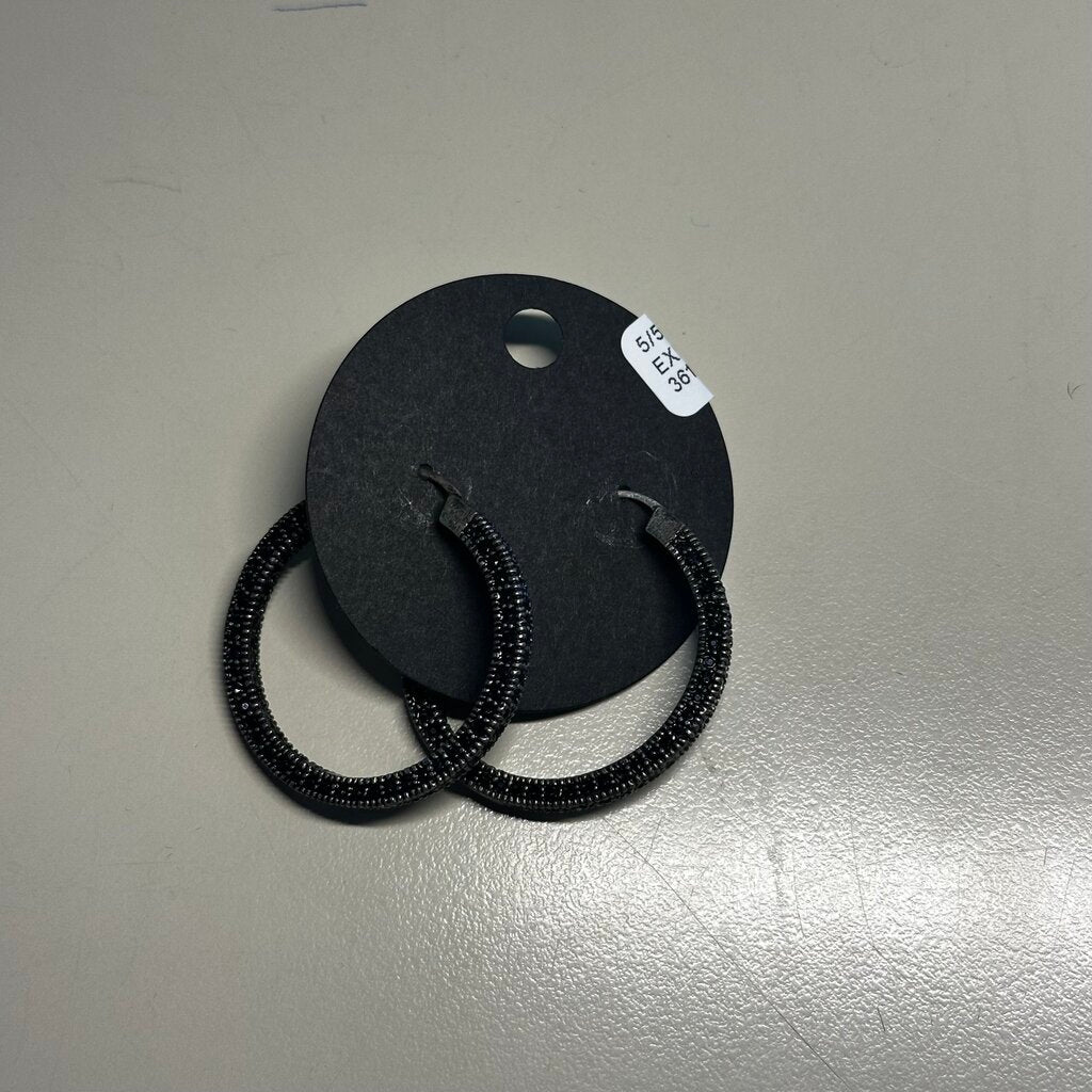 Black Graphite Hoop Earrings