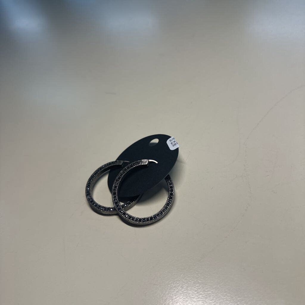 Black Graphite Hoop Earrings