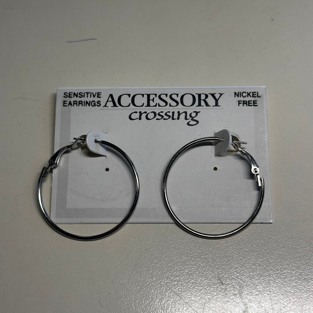 Silver Toned Nickel Free Hoop Earrings