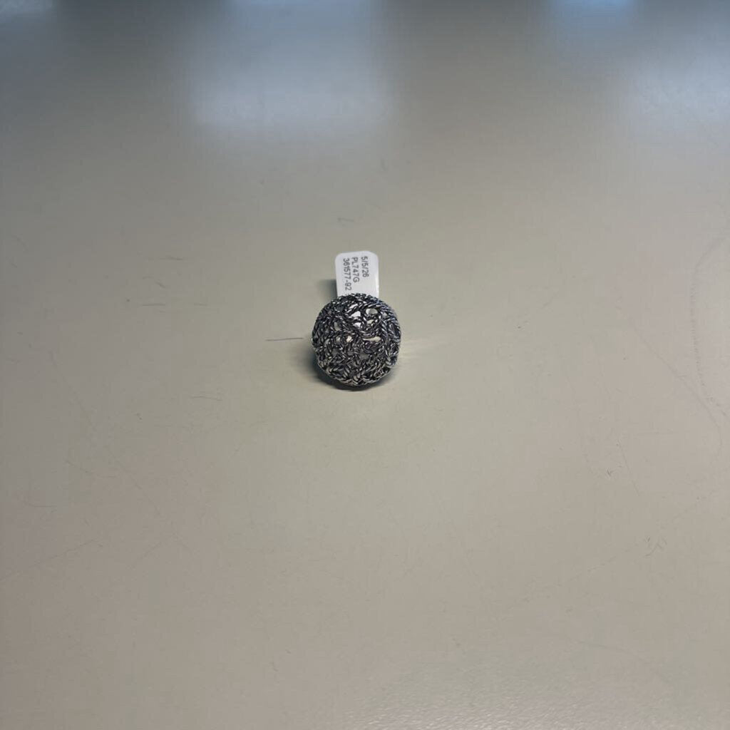 Silver Toned Rope Dome Ring Size 7.5