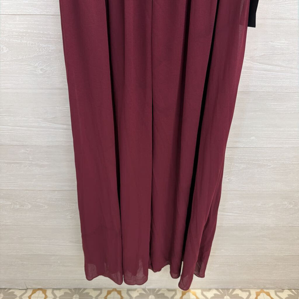 Lulus Burgundy Short Flutter Sleeve Long Formal Dress Medium
