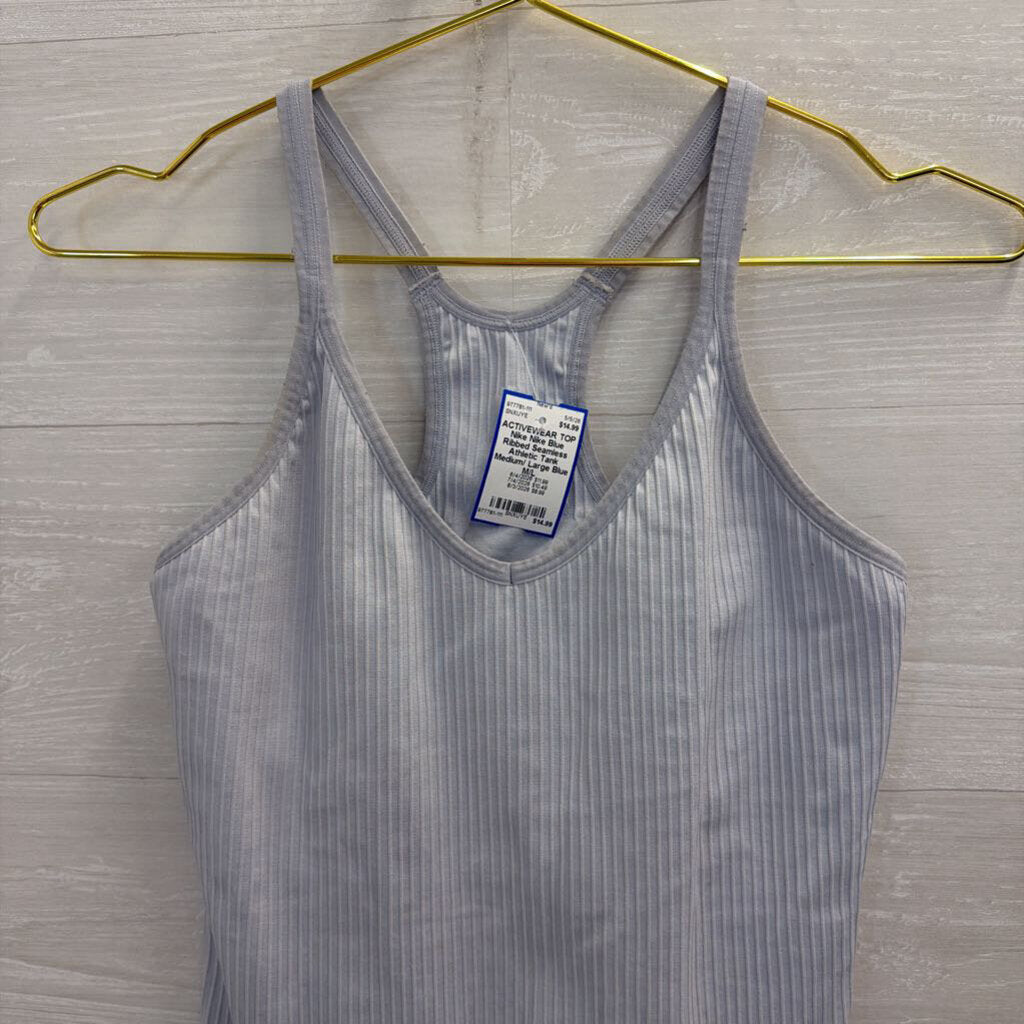 Nike Blue Ribbed Seamless Athletic Tank Medium/ Large