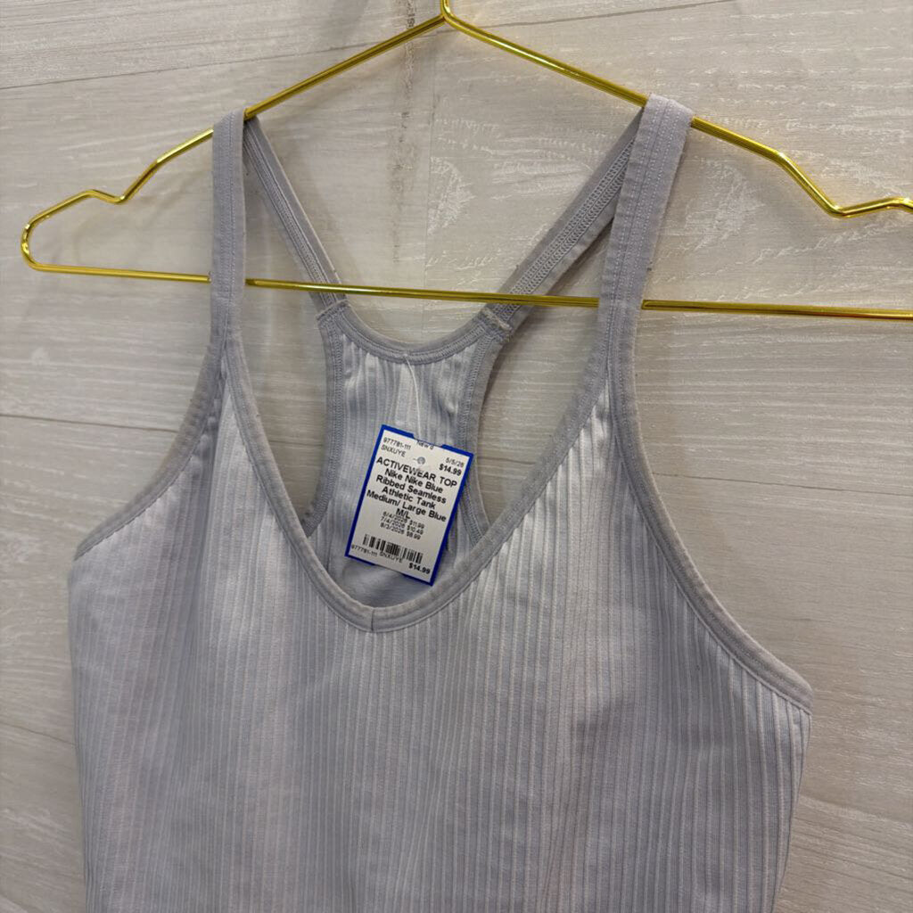 Nike Blue Ribbed Seamless Athletic Tank Medium/ Large