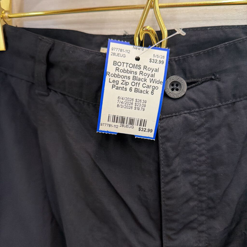 Royal Robbons Black Wide Leg Zip Off Cargo Pants 6