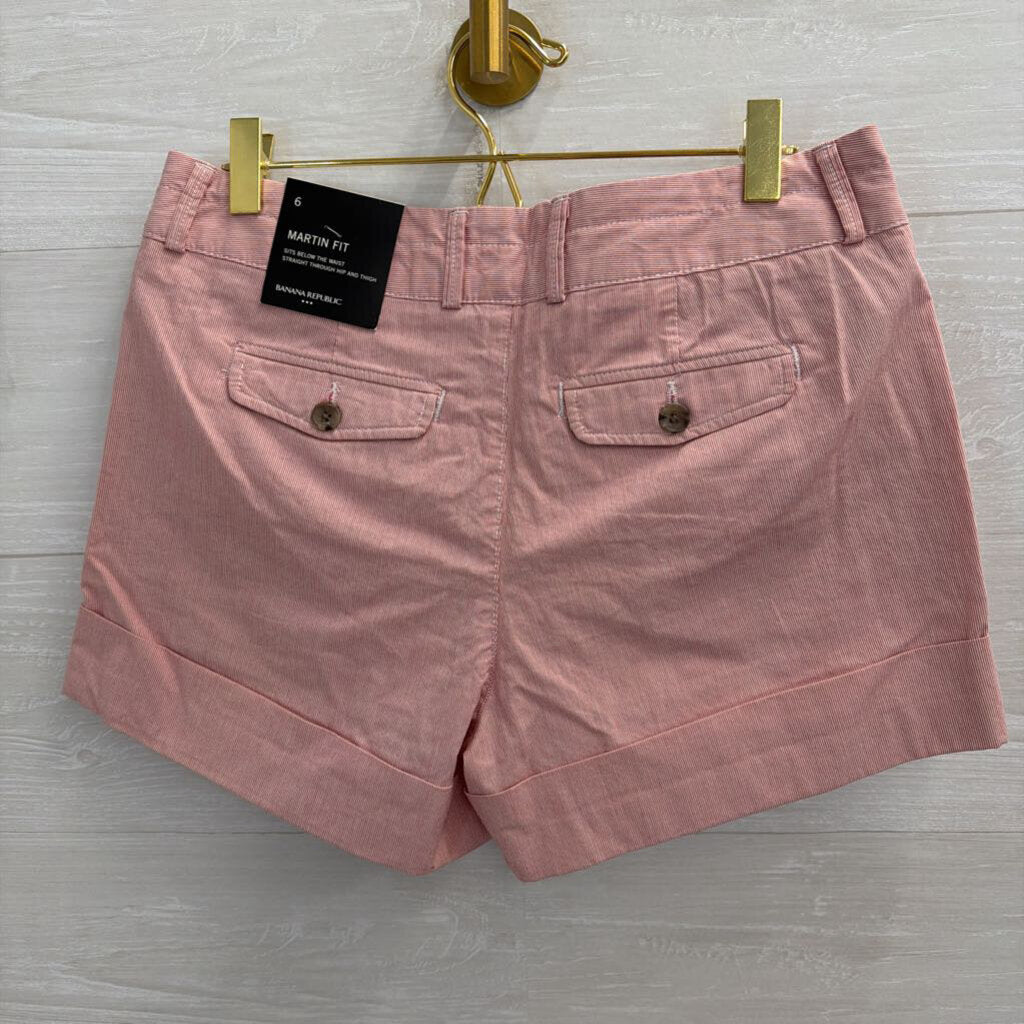 Banana Republic White/ Red Martin Fit Shorts 6