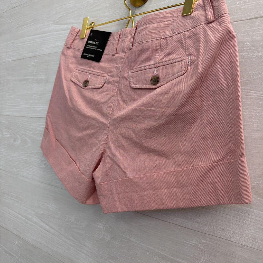 Banana Republic White/ Red Martin Fit Shorts 6